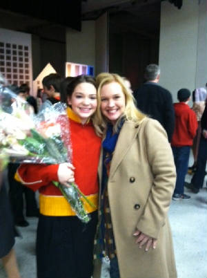 Student Sarah after her debut lead role as Sarah Brown in her school production of GUYS & DOLLS